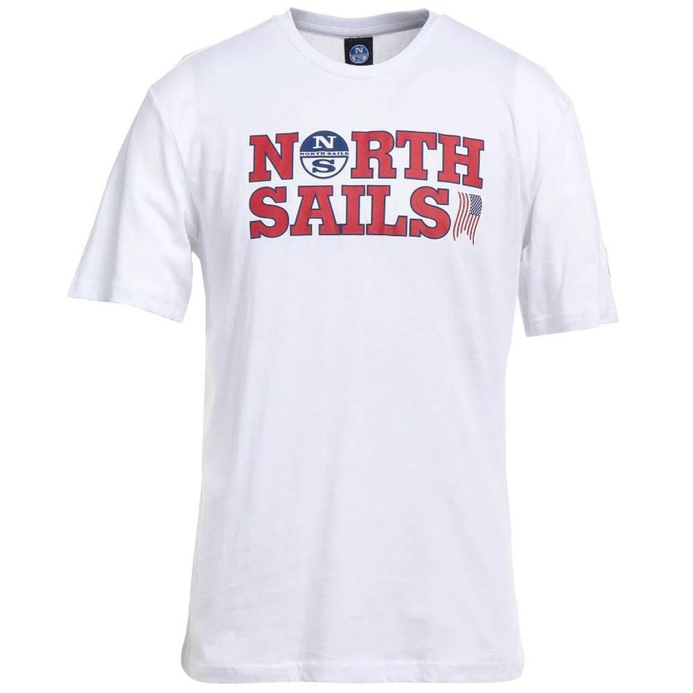 North Sails Elegant White Cotton Logo Tee - Hilstor