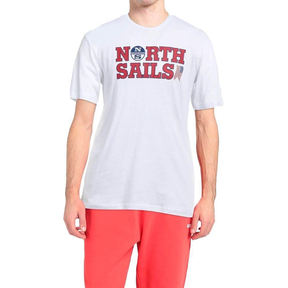 North Sails Elegant White Cotton Logo Tee - Hilstor