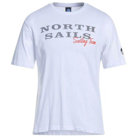 North Sails Pristine White Rubber Logo Tee - Hilstor