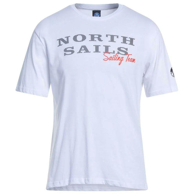 North Sails Pristine White Rubber Logo Tee - Hilstor