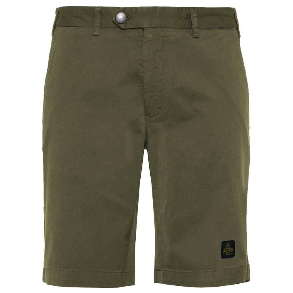 Refrigiwear Elegant Beige Bermuda Shorts with Logo Patch - Hilstor