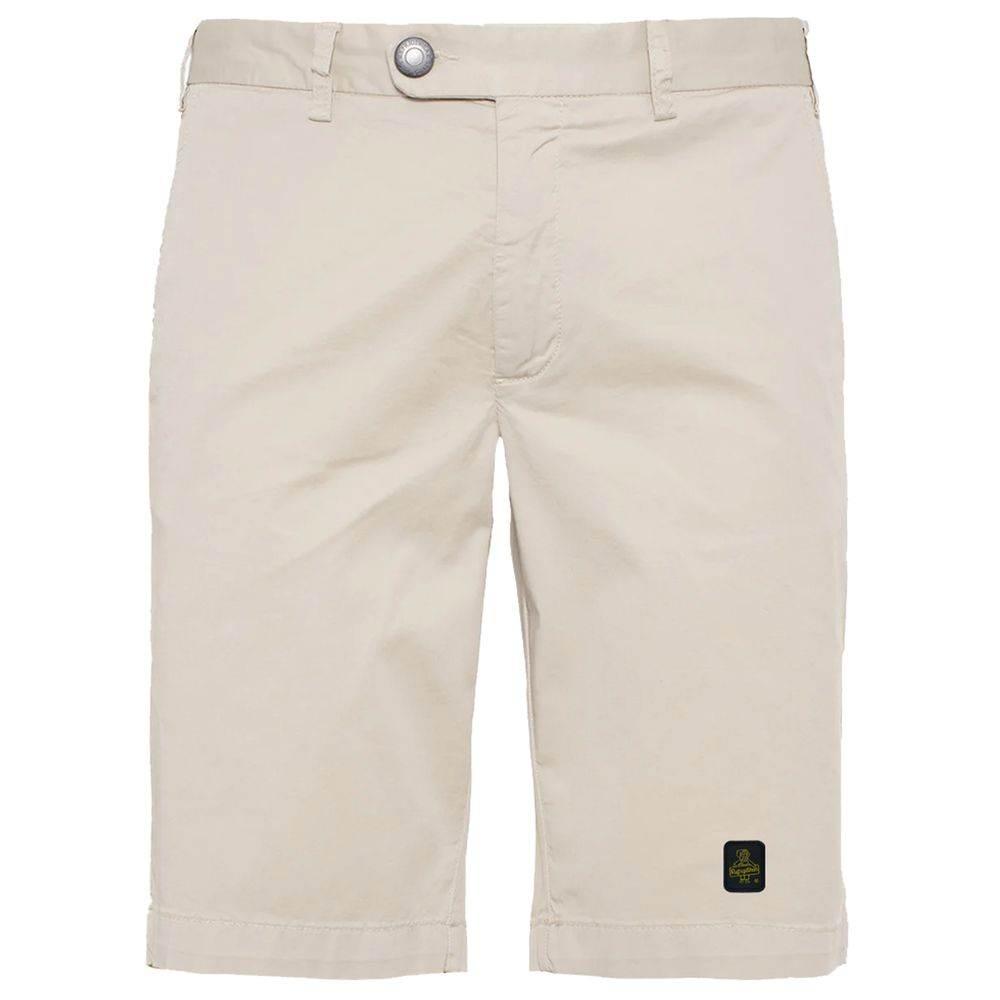 Refrigiwear Elegant Beige Bermuda Shorts with Logo Patch - Hilstor