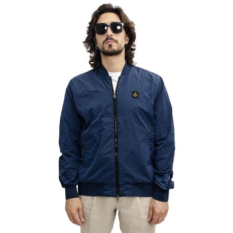 Refrigiwear Blue Nylon Men's Bomber Jacket - Hilstor