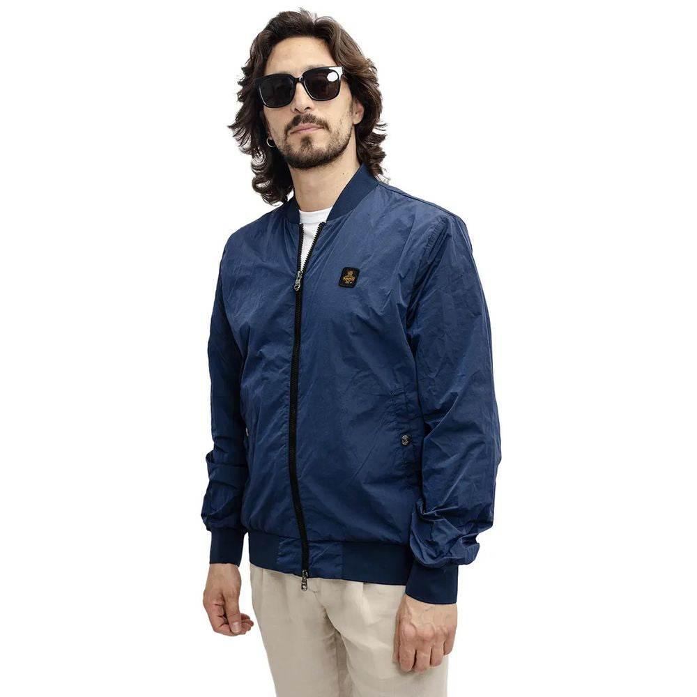 Refrigiwear Blue Nylon Men's Bomber Jacket - Hilstor