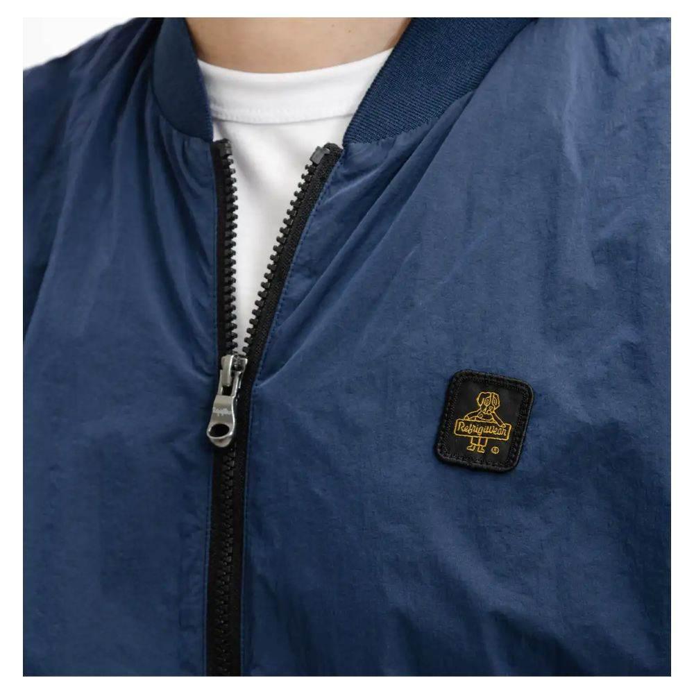 Refrigiwear Blue Nylon Men's Bomber Jacket - Hilstor