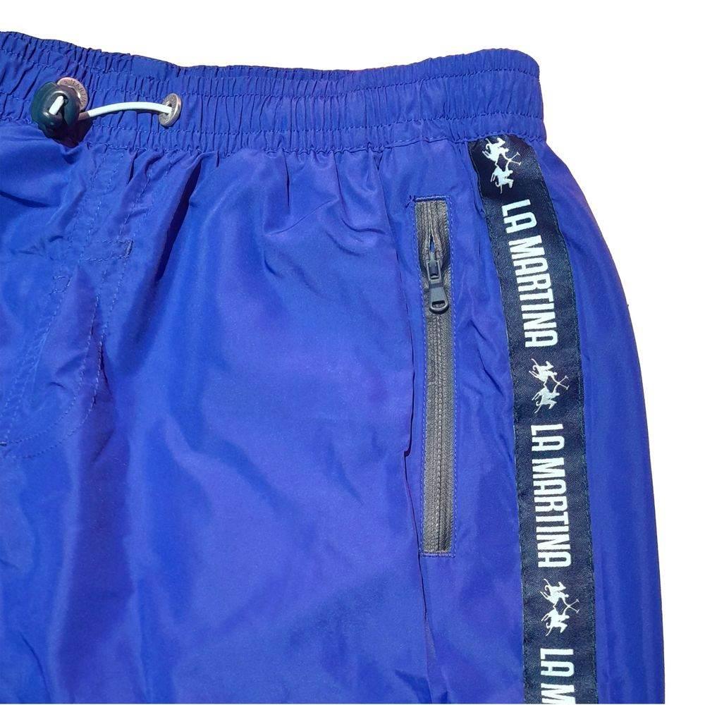 La Martina Blue Polyester Men Swim Trunk - Hilstor