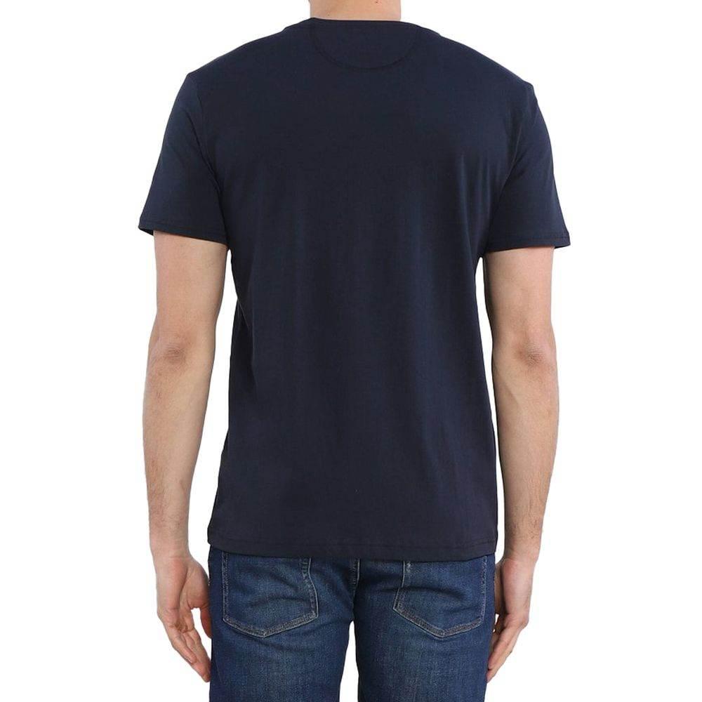 La Martina Crew Neck Graphic Jersey Tee - Refined Blue Cotton - Hilstor