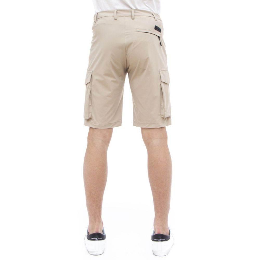 People Of Shibuya Beige Stretch Bermuda Cargo Shorts - Hilstor