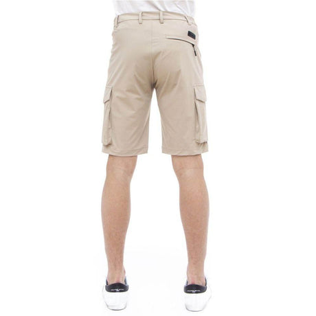 People Of Shibuya Beige Stretch Bermuda Cargo Shorts - Hilstor