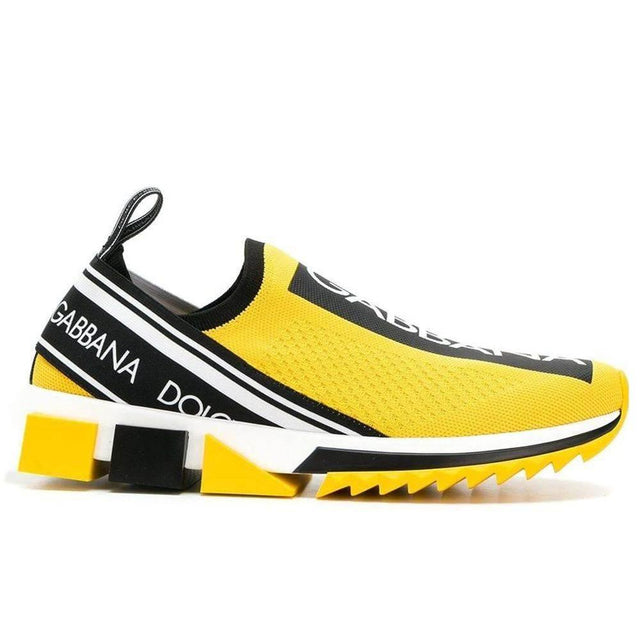 Dolce & Gabbana Chic Logo-Print Stretch Sneakers in Vibrant Yellow - Hilstor