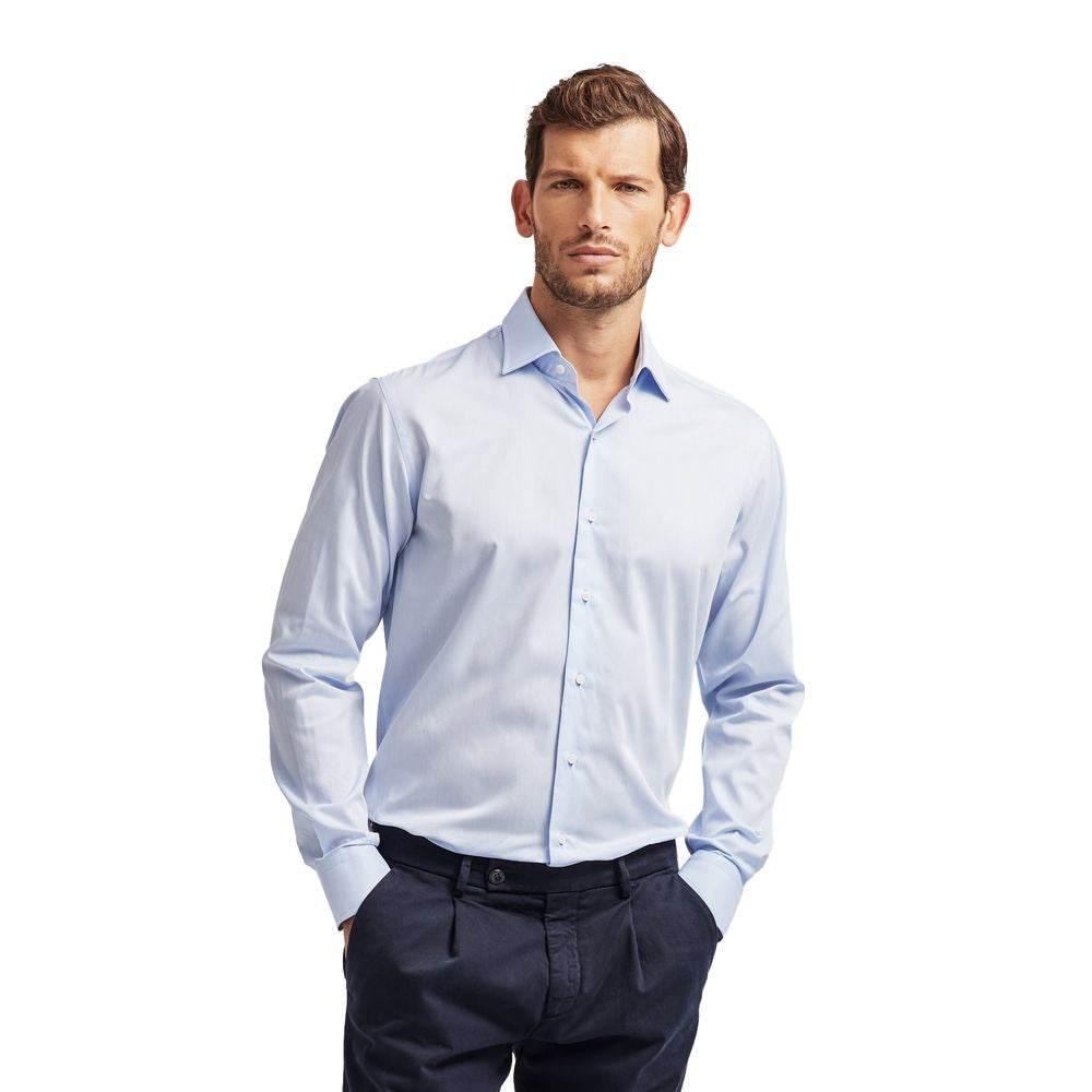 Ballantyne Blue Cotton Men Shirt - Hilstor