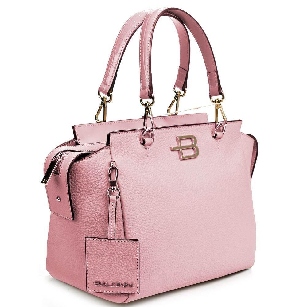 Baldinini Trend Pink Calfskin Women Handbag - Hilstor