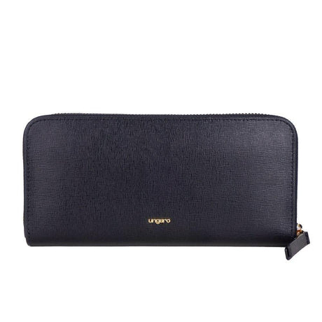 Ungaro Elegant Leather Zippered Wallet in Classic Black - Hilstor