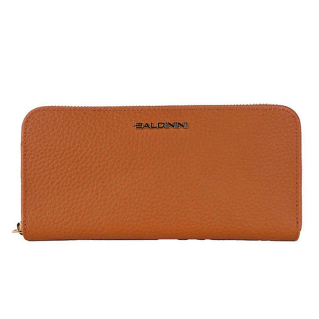 Baldinini Trend Elegant Orange Leather Wallet with Zipper - Hilstor