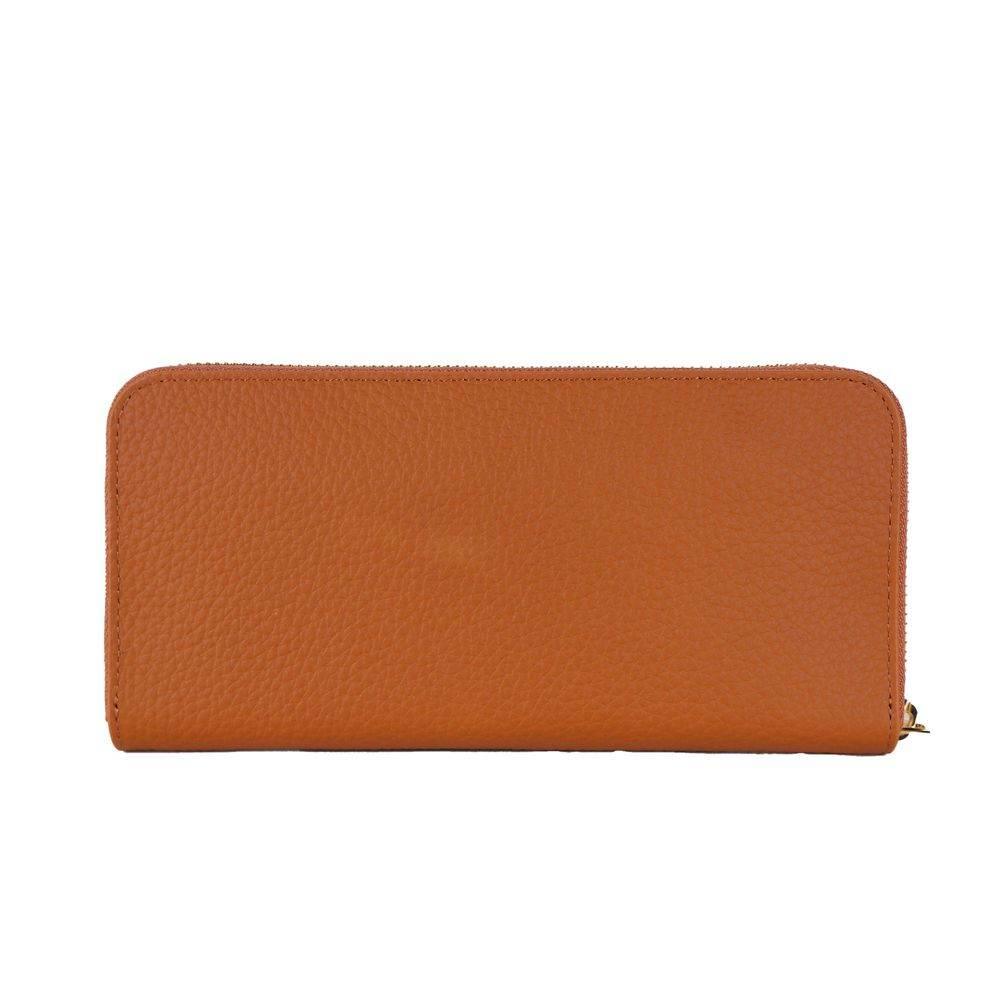 Baldinini Trend Elegant Orange Leather Wallet with Zipper - Hilstor