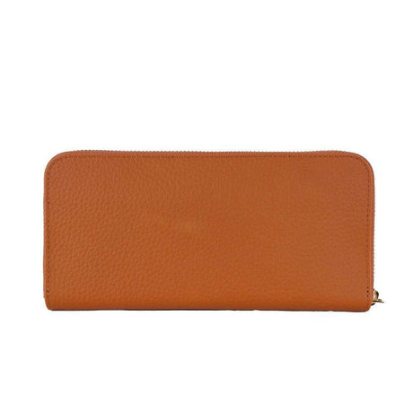 Baldinini Trend Elegant Orange Leather Wallet with Zipper - Hilstor