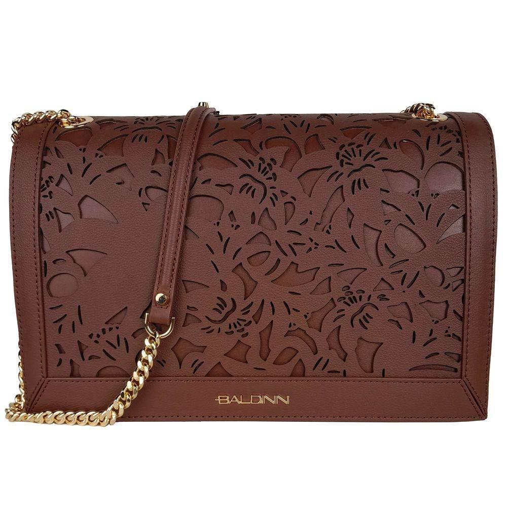 Baldinini Trend Brown Calfskin Women Crossbody Bag - Hilstor