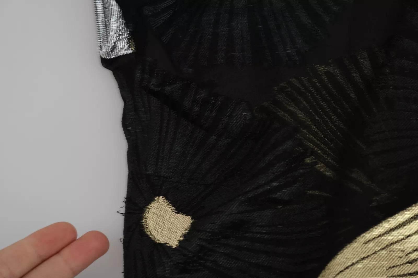 Dsquared² Gold Silver Silk Jacquard See Through Top Blouse - Hilstor