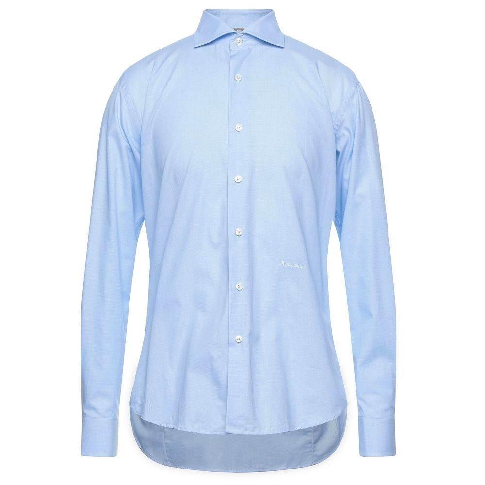 Aquascutum Light Blue Cotton Men Shirt - Hilstor