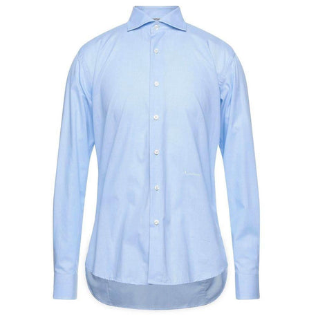 Aquascutum Light Blue Cotton Men Shirt - Hilstor