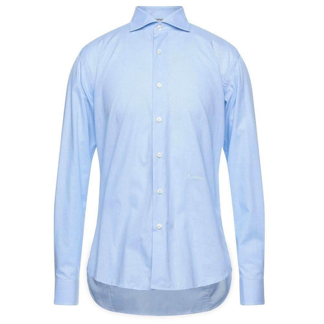 Aquascutum Light Blue Cotton Men Shirt - Hilstor