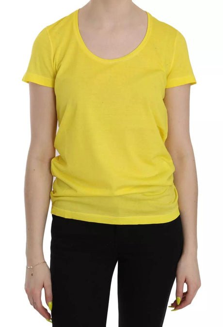Dsquared² Yellow Round Neck Short Sleeve Shirt Top Blouse - Hilstor