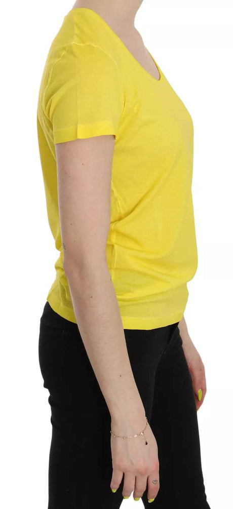 Dsquared² Yellow Round Neck Short Sleeve Shirt Top Blouse - Hilstor