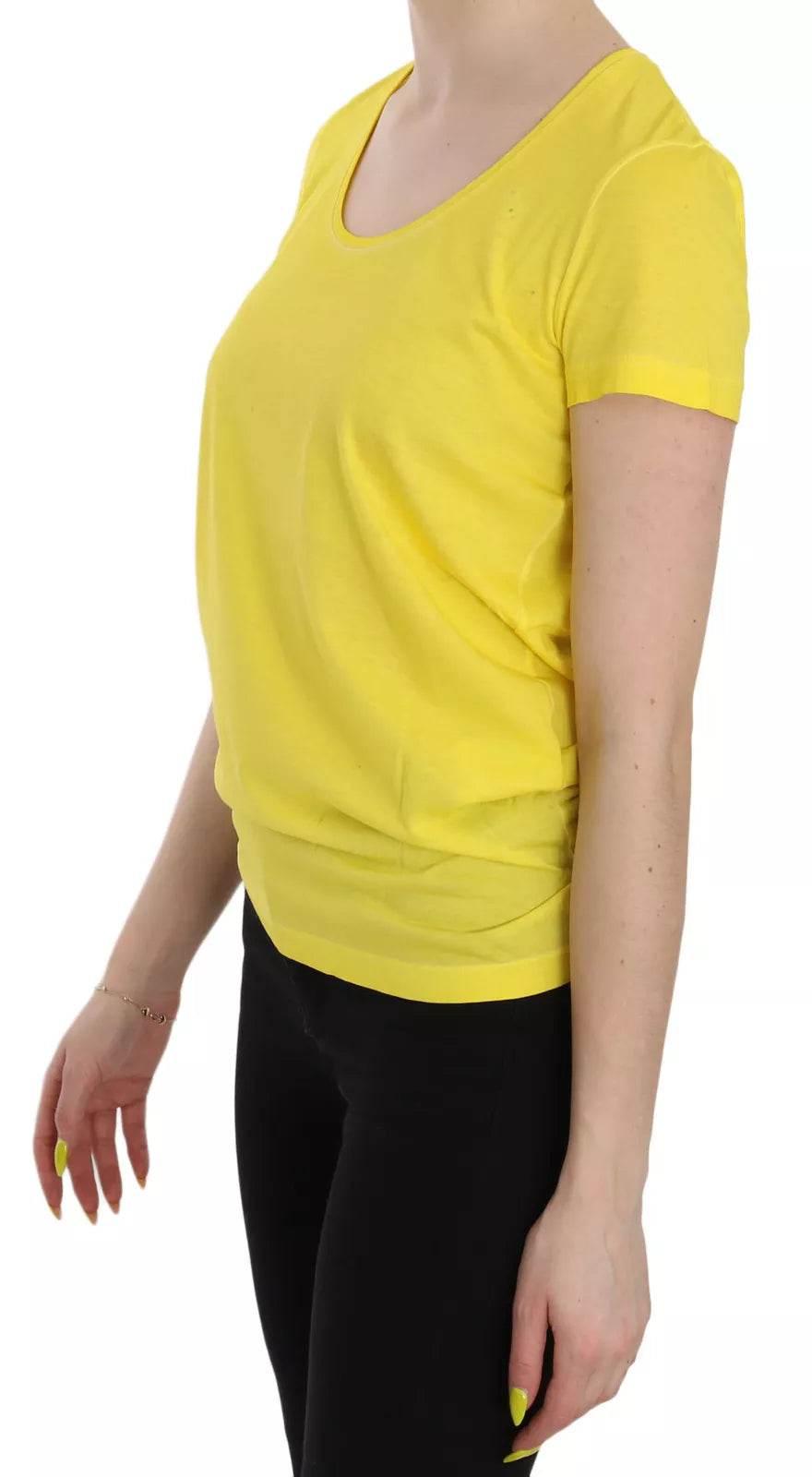 Dsquared² Yellow Round Neck Short Sleeve Shirt Top Blouse - Hilstor