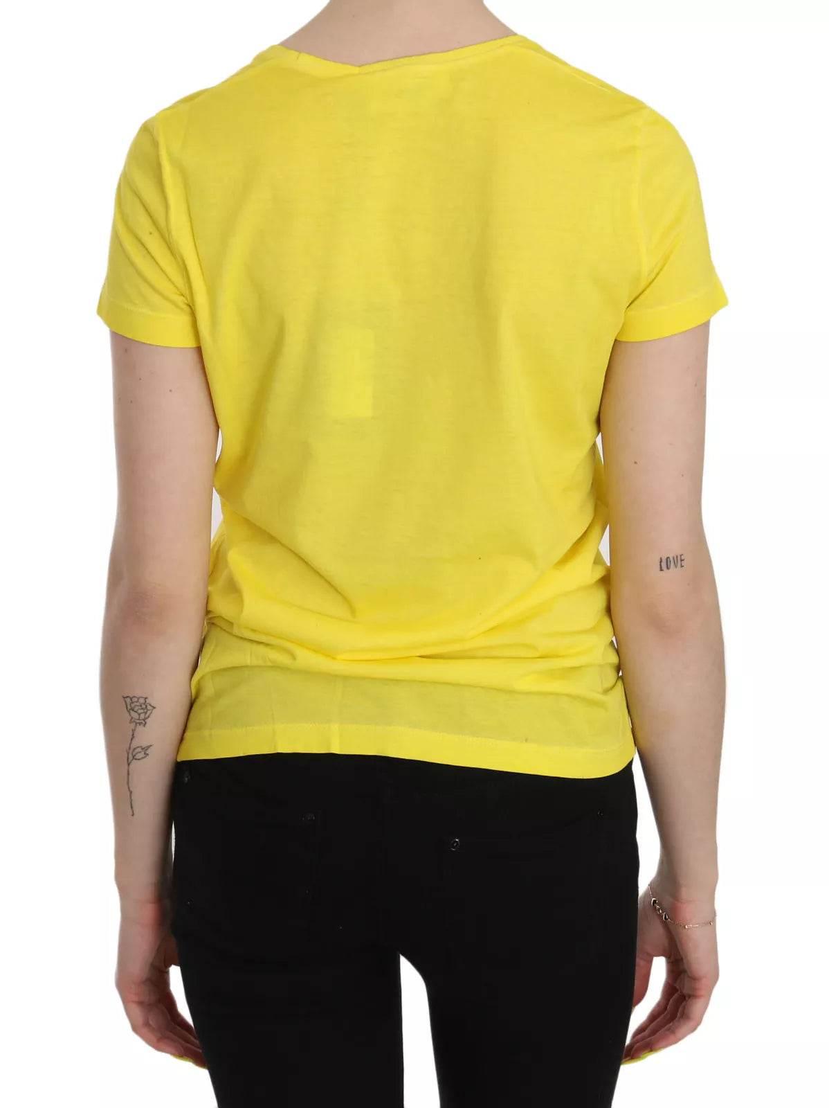 Dsquared² Yellow Round Neck Short Sleeve Shirt Top Blouse - Hilstor