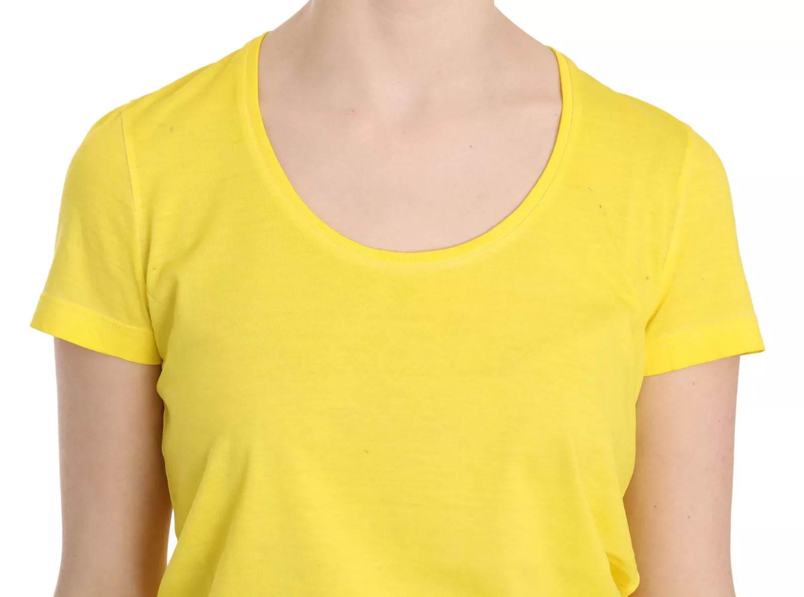 Dsquared² Yellow Round Neck Short Sleeve Shirt Top Blouse - Hilstor