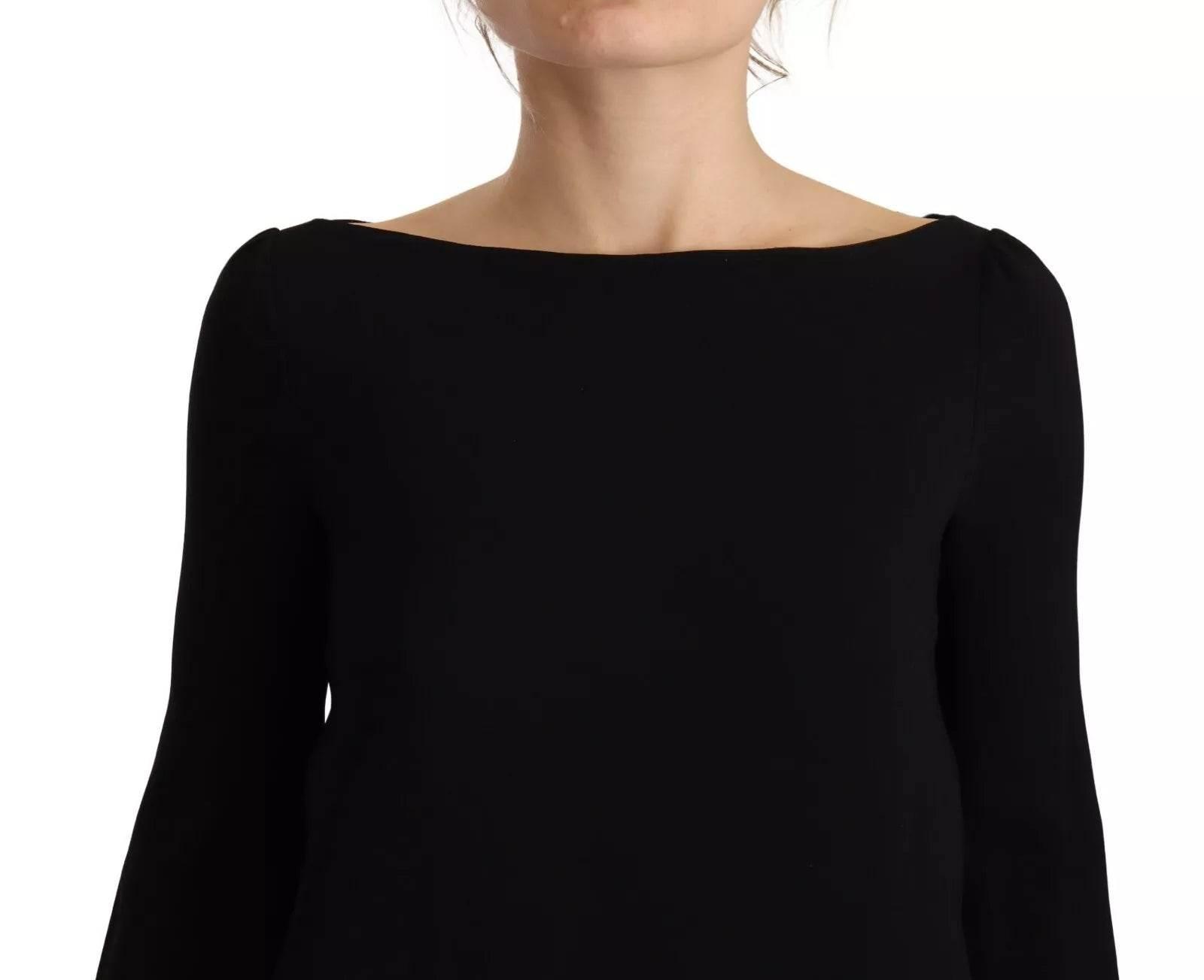 Dsquared² Black Long Sleeves Side Slit Floor Length Dress - Hilstor