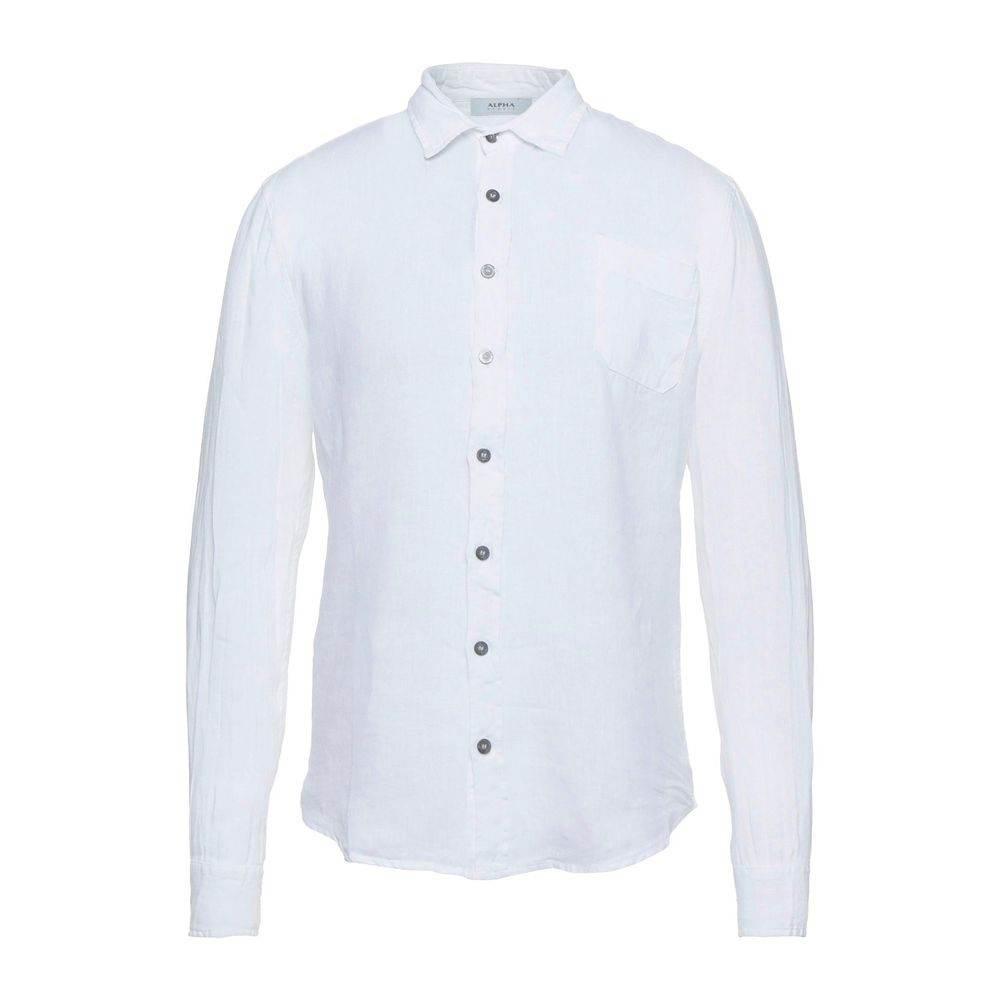 Alpha Studio Elegant White Linen Shirt for Men - Hilstor