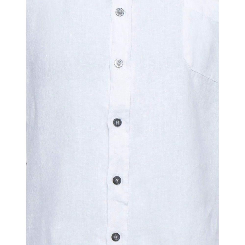 Alpha Studio Elegant White Linen Shirt for Men - Hilstor
