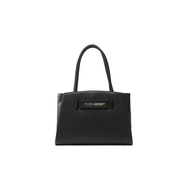 Plein Sport Chic Ebony Tote with Silver Logo Accent - Hilstor