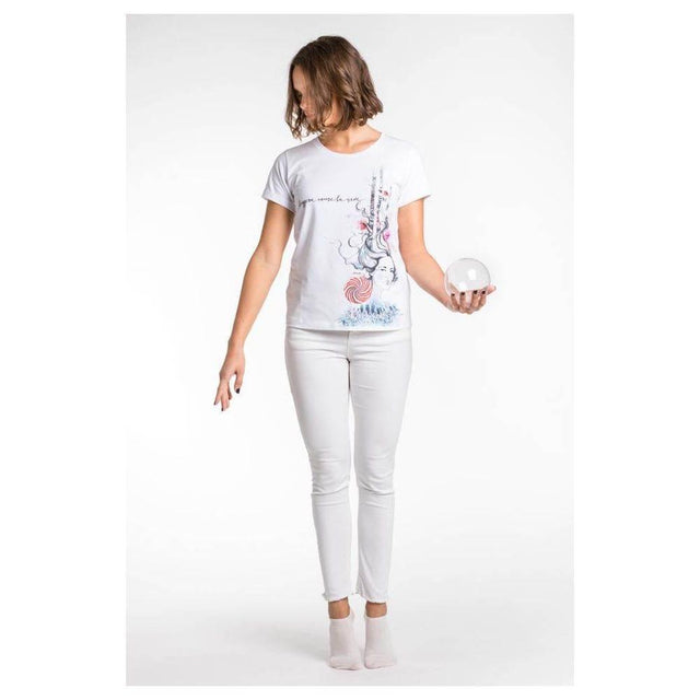 A.Tratti Chic White Stretch Viscose Tee with Exclusive Packaging - Hilstor