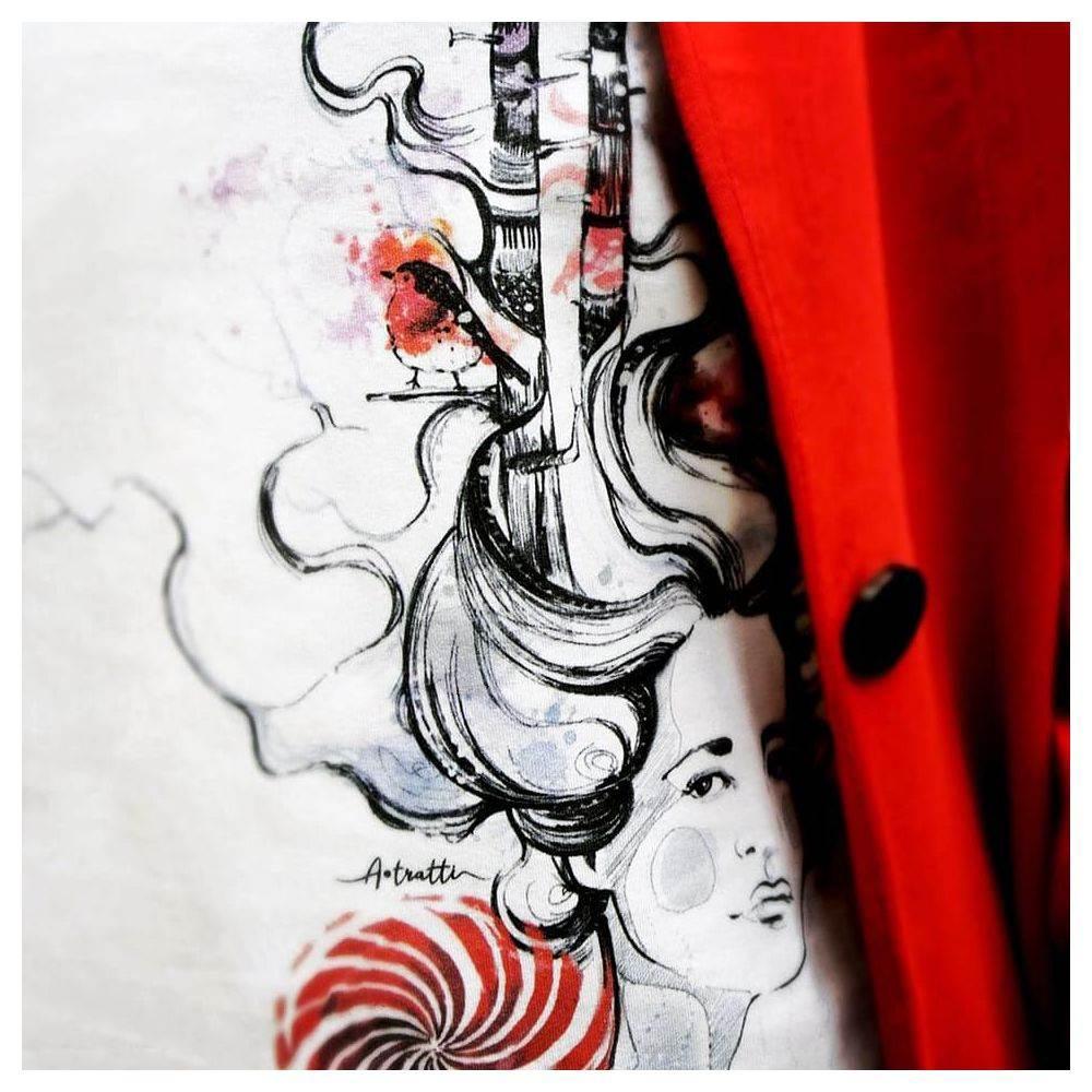 A.Tratti Chic White Stretch Viscose Tee with Exclusive Packaging - Hilstor