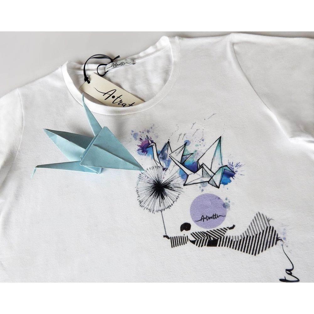 A.Tratti Elegant White Stretch Viscose Tee - Hilstor