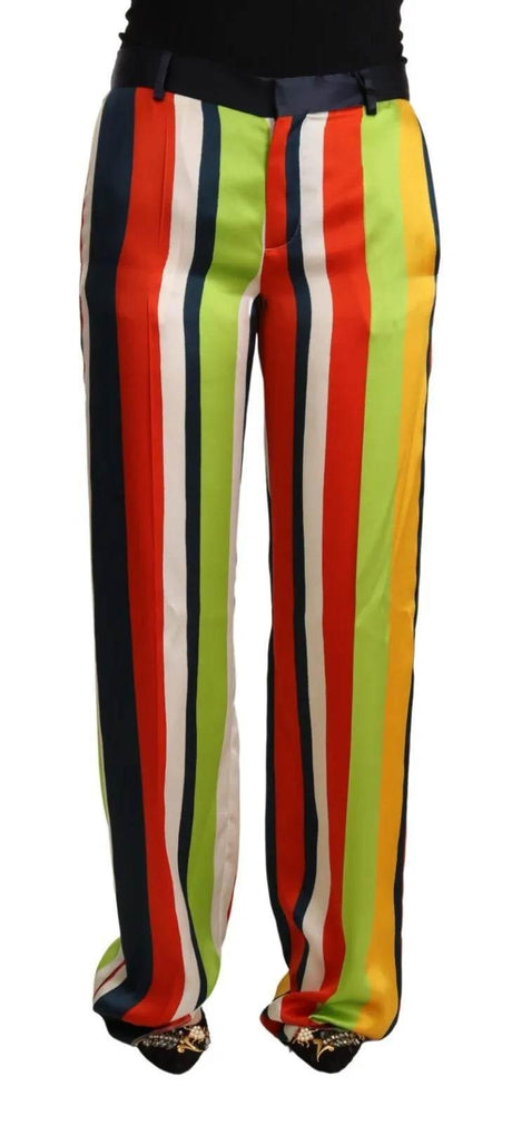 Dsquared² Multicolor Striped Mid Waist Straight Pants - Hilstor