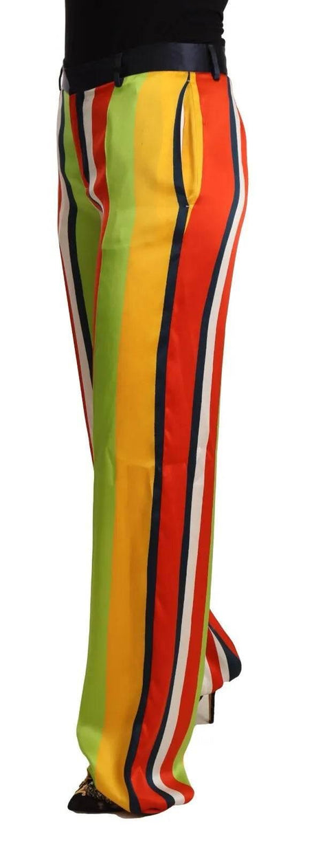 Dsquared² Multicolor Striped Mid Waist Straight Pants - Hilstor