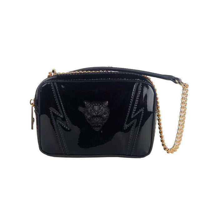Plein Sport Elegant Black Chain Strap Shoulder Bag - Hilstor