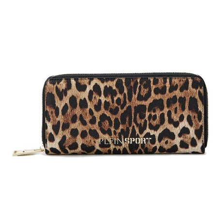 Plein Sport Sleek Designer Zipper Wallet with Gold Accents - Hilstor