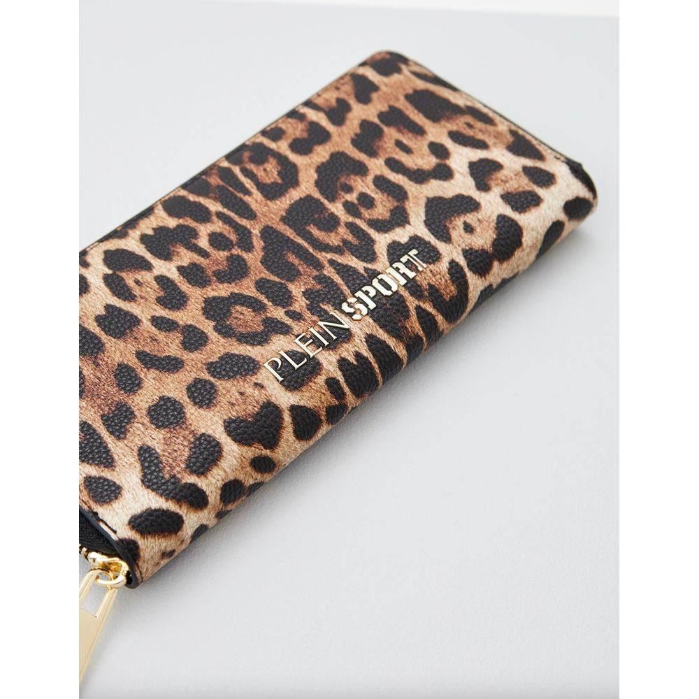 Plein Sport Sleek Designer Zipper Wallet with Gold Accents - Hilstor