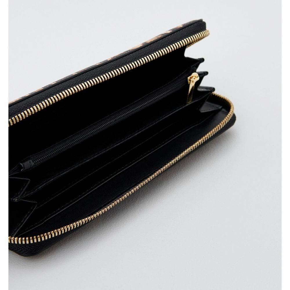 Plein Sport Sleek Designer Zipper Wallet with Gold Accents - Hilstor