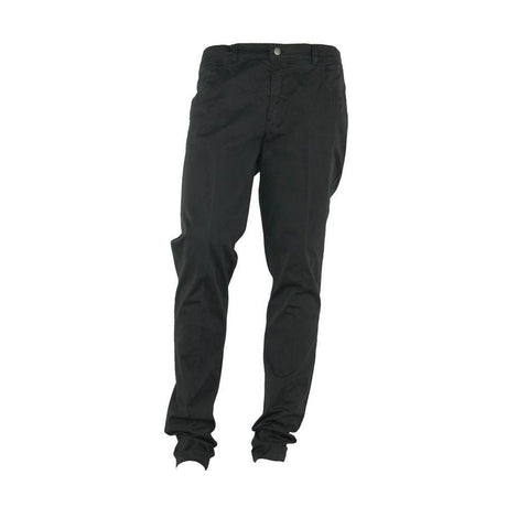 Made in Italy Black Cotton Men's Trouser - Hilstor