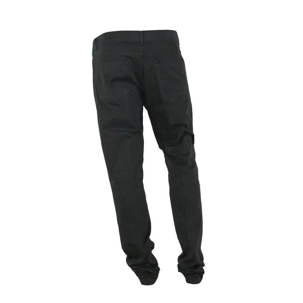 Made in Italy Black Cotton Men's Trouser - Hilstor