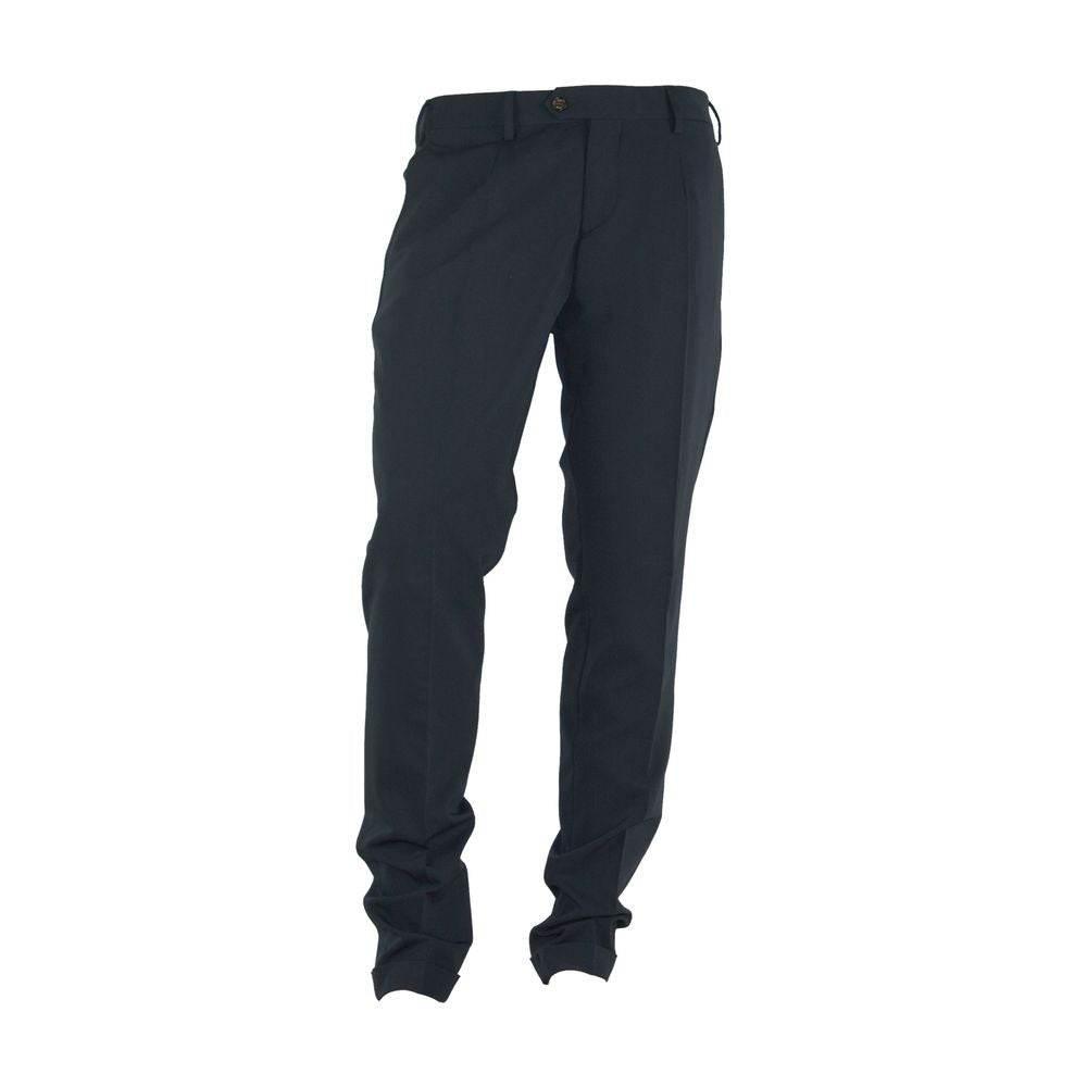 Made in Italy Black Polyester Men Pants - Hilstor