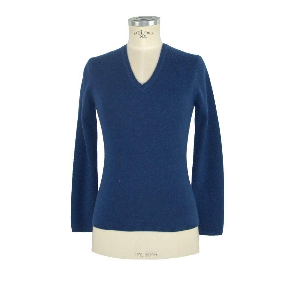 Emilio Romanelli Blue Cashmere Women Sweater - Hilstor
