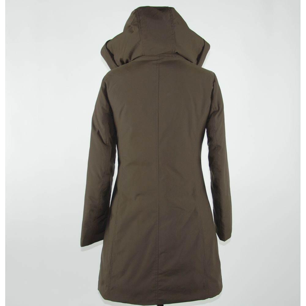 Emilio Romanelli Elegant Brown Polygon Jacket with Hood - Hilstor