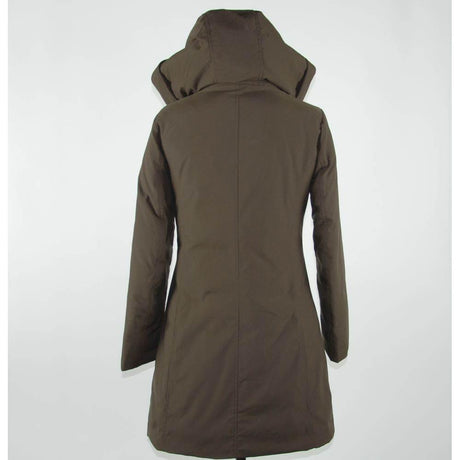 Emilio Romanelli Elegant Brown Polygon Jacket with Hood - Hilstor