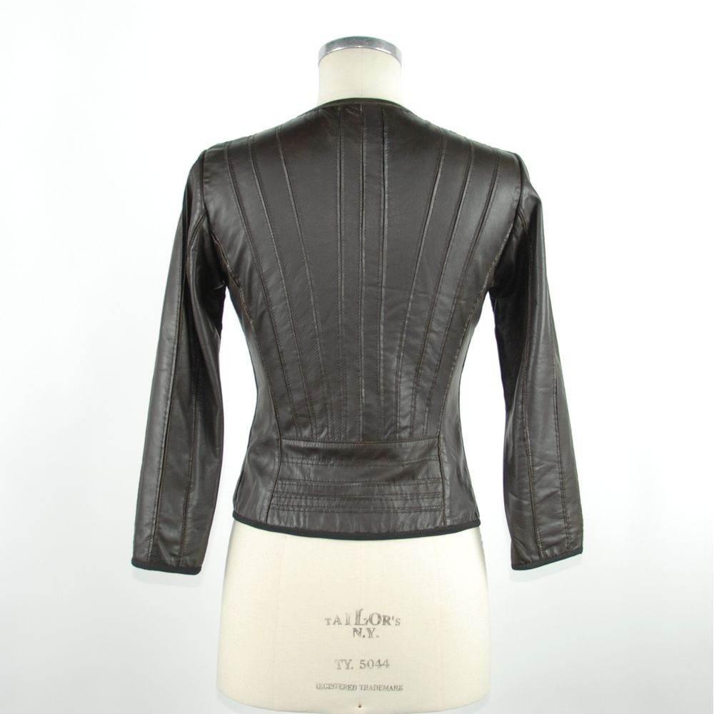 Emilio Romanelli Black Leather Women Jacket - Hilstor
